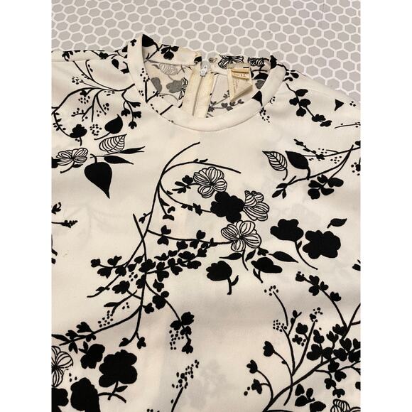 Vintage Womens Top Size 12 Floral Lettuce Hem Romantic Whimsigoth Fairy 70s FLAW - Picture 8 of 11